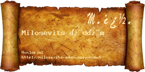 Milosevits Ádám névjegykártya