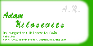 adam milosevits business card