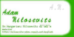 adam milosevits business card